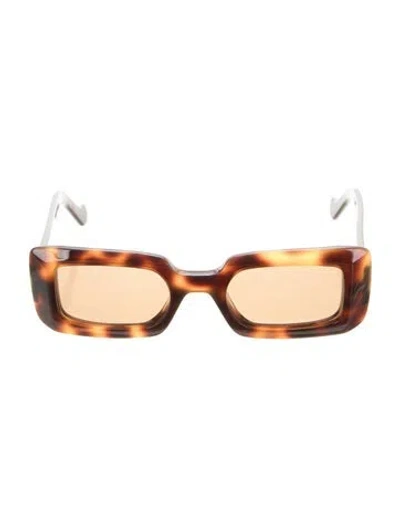 Pre-owned Loewe Square Tinted Sunglasses In Brown