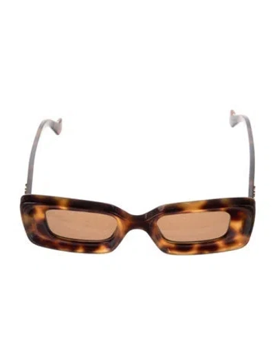 Pre-owned Loewe Square Tinted Sunglasses In Brown