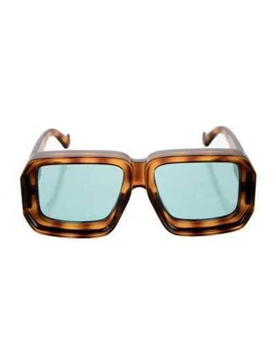 Pre-owned Loewe Square Tinted Sunglasses In Brown