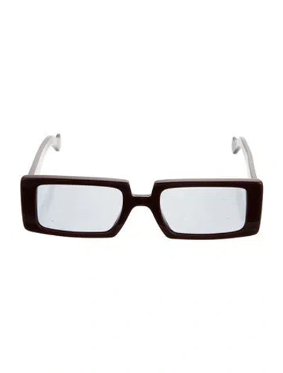 Pre-owned Loewe Square Tinted Sunglasses In Burgundy