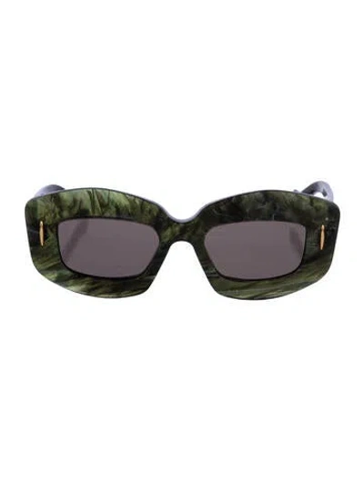 Pre-owned Loewe Square Tinted Sunglasses In Green