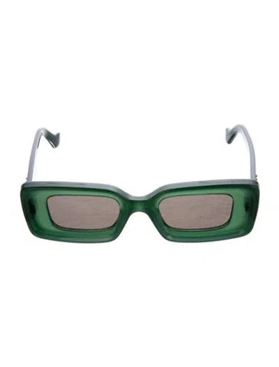 Pre-owned Loewe Square Tinted Sunglasses In Green