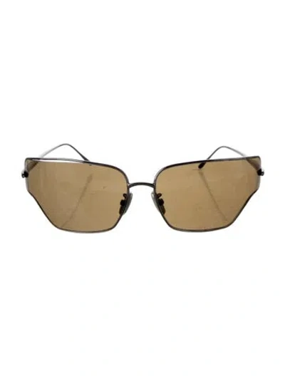 Pre-owned Loewe Square Tinted Sunglasses In Silver