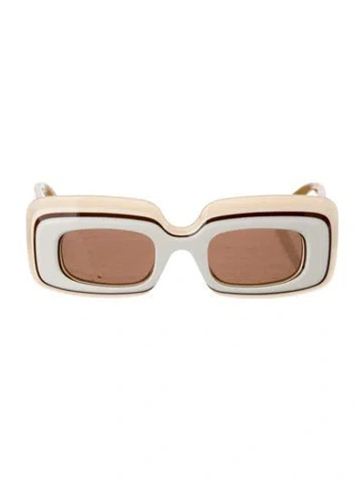 Pre-owned Loewe Square Tinted Sunglasses In White