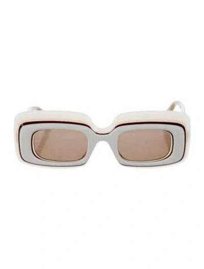 Pre-owned Loewe Square Tinted Sunglasses In White