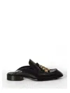 Loewe Black Leather Edge Slippers In Black