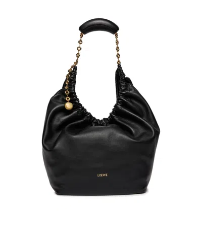 Loewe Squeeze Drawstring Handbag In Black