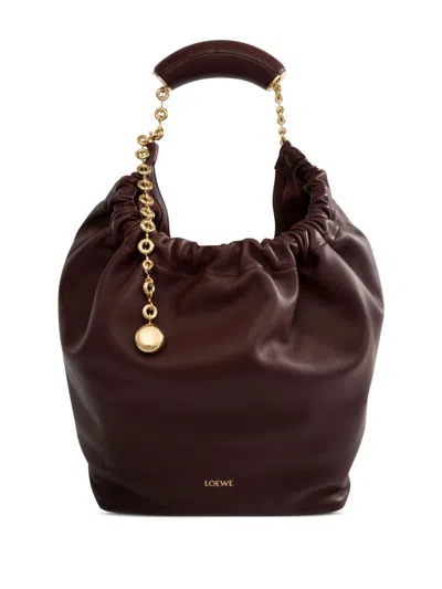 Loewe Squeeze Medium Leather Shoulder Bag In Red