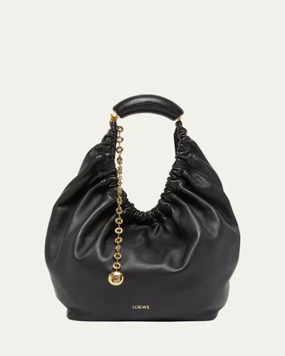 Loewe Squeeze Small Shoulder Bag In Napa Leather In Black