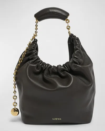 Loewe Squeeze Small Shoulder Bag In Napa Leather In Black