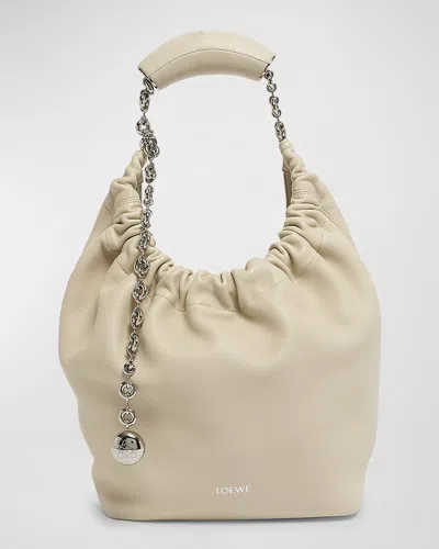 Loewe Squeeze Small Shoulder Bag In Napa Leather In Sea Salt