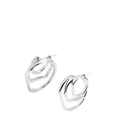 Loewe Stacked Hoop Earrings In Sterling Silver