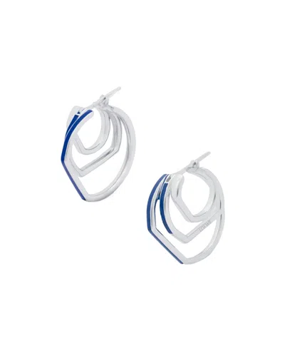 Loewe Stacked Hoop Earrings In Sterling Silver And Enamel For Woman In Transparent