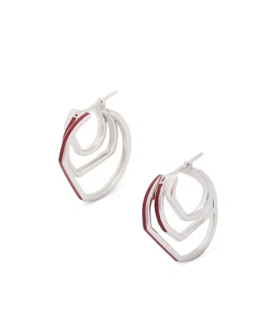 Loewe Stacked Hoop Earrings In Sterling Silver And Enamel
