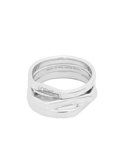 Loewe Stacked Ring In Sterling Silver