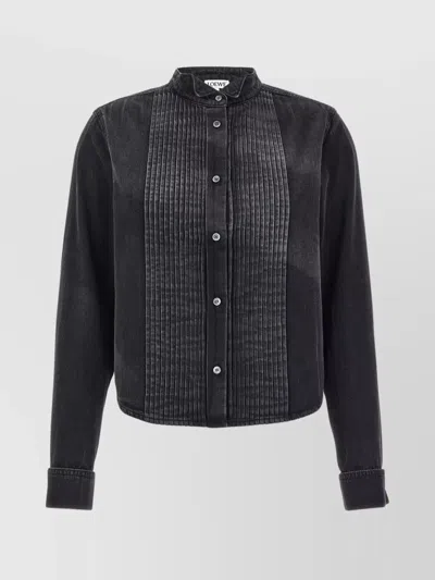 LOEWE 'STAND COLLAR PLEATED FRONT SHIRT'