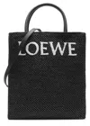 Loewe Standard A4 Woven Raffia Tote In Black And White