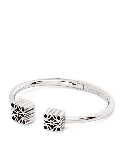 Loewe Sterling Silver Anagram Cuff Bangle