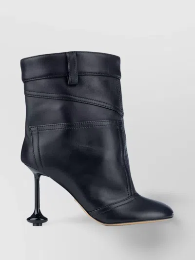 Loewe Stiletto Heel Leather Ankle Boots In Blue