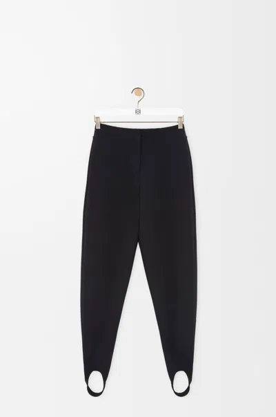 Loewe Stirrup Trousers In Stretch Wool Blend In Black