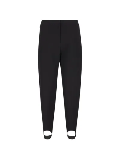 Loewe Stirrup-hem Calf-leather-pocket Trousers In Black