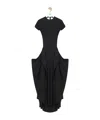 Loewe Stitched Pleated Pendant Dress In Black