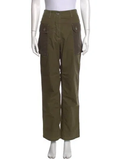 Pre-owned Loewe Straight Leg Pants In Green