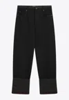 Loewe Straight-leg Turn-up Jeans In Black
