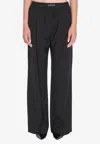 Loewe Elastic Waist Casual Pants In Black