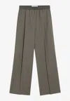 Loewe Khaki Wool Trousers Women In Green
