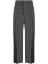 Loewe Straight-leg Wool Tailored Trousers In Gray