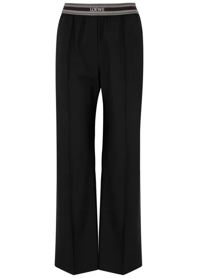 Loewe Straight-leg Wool Trousers In Black