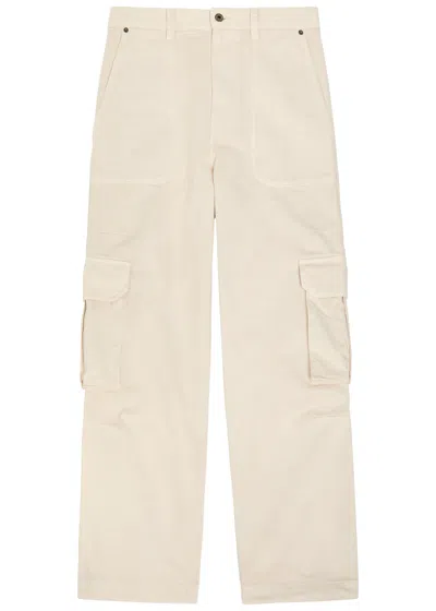 Loewe Straight-leg Cotton Cargo Trousers In Sand