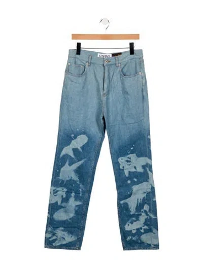 Pre-owned Loewe Straight-leg Jeans In Blue