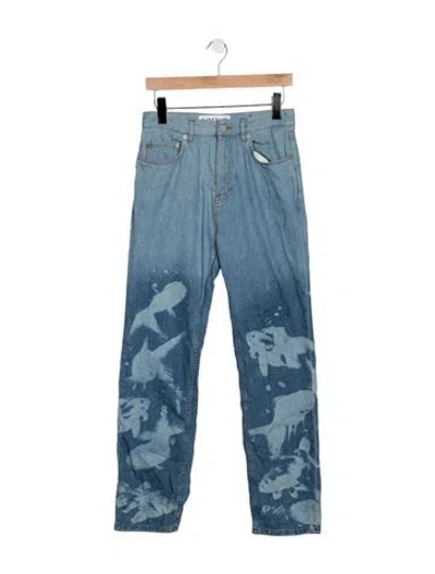 Pre-owned Loewe Straight-leg Jeans In Blue