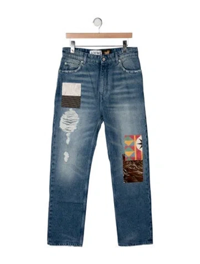 Pre-owned Loewe Straight-leg Jeans In Blue