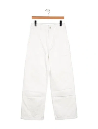 Pre-owned Loewe Straight-leg Jeans In White