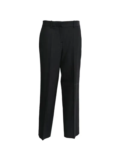 Pre-owned Loewe Straight-leg Wool Trousers In Black