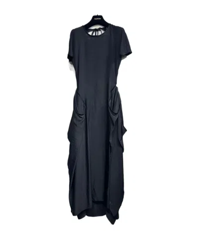 Loewe Strap Pleated Dress In Black