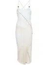 Loewe Strappy Midi Dress With Scoop Neck And Side Slit In White