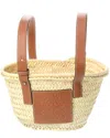Loewe Basket Small Bag In Palm Leaf With Leather Handles