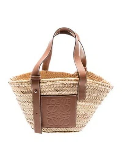 Pre-owned Loewe Straw Basket Small In Brown