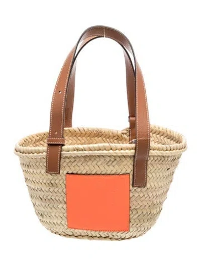 Pre-owned Loewe Straw Basket Small W/ Tags In Neutral