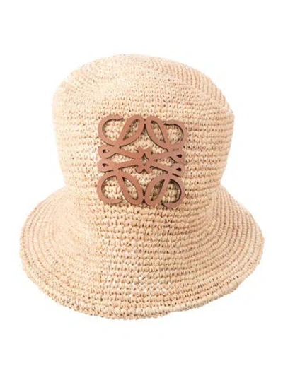 Pre-owned Loewe Straw Bucket Hat In Brown