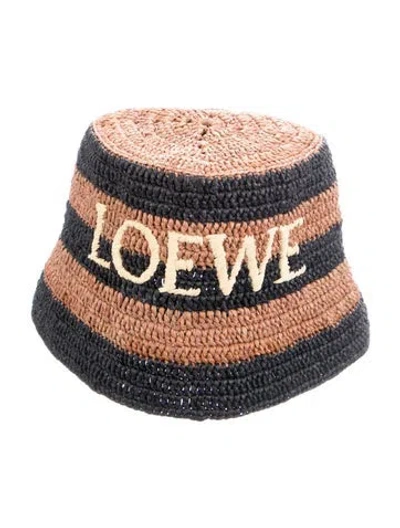 Pre-owned Loewe Straw Bucket Hat In Brown