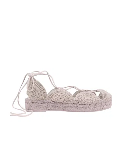 Loewe Straw Shoes With Hemp Soles In Purple
