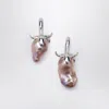 Loewe Strawberry Earrings In And Pearl In Metallic