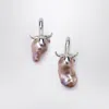 Loewe Strawberry Earrings In Sterling Silver And Pearl In Multi
