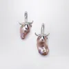 Loewe Strawberry Earrings In Sterling Silver And Pearl In Neutral