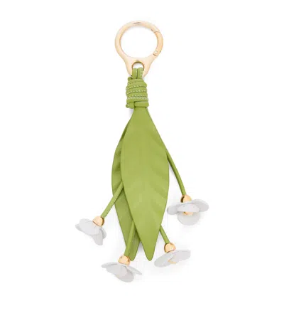Loewe Strawberry Flower Bag Charm In Green